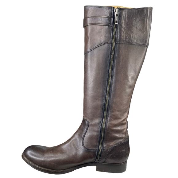 Frye Women's Molly Button Smoke Brown Leather Riding Boot Size US 8.5 - Picture 2 of 14